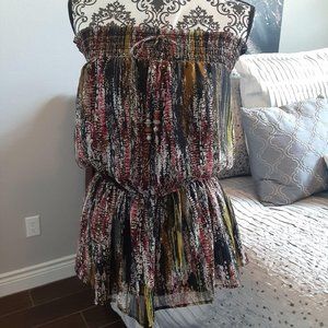XXI Beautiful splatter ruffle tube top blouse